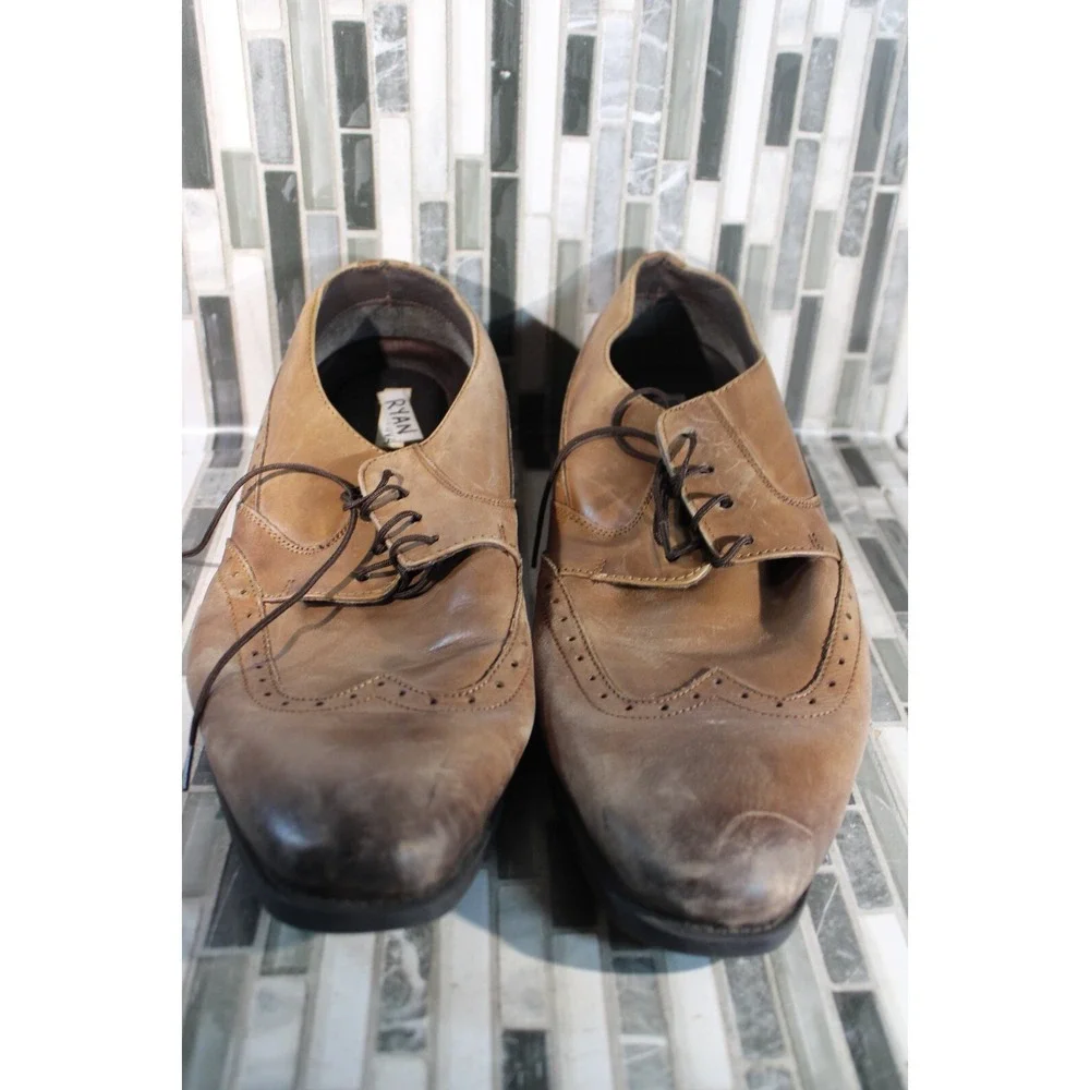 Giorgio Brutini Kwitt  Men's Oxford Tan Leather Wing‎ Tip Dress Shoes Size 11